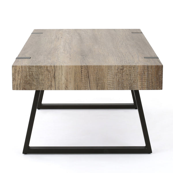 English Elm Christopher Knight Home® - COFFEE Faux Wood Industrial Coffee Table with Powder-Coated Metal Legs, Sturdy MDF Top, 43.25" L Grey 59446.00