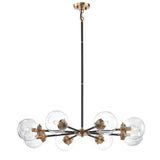 Boudreaux 36'' Wide 8-Light Chandelier - Matte Black with Antique Gold 14433/8 Elk Lighting