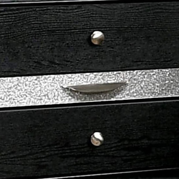 English Elm Nightstand Pearl White Lacquer with Textured Drawers and Clear Acrylic Legs Glam Bedroom B056P416809
