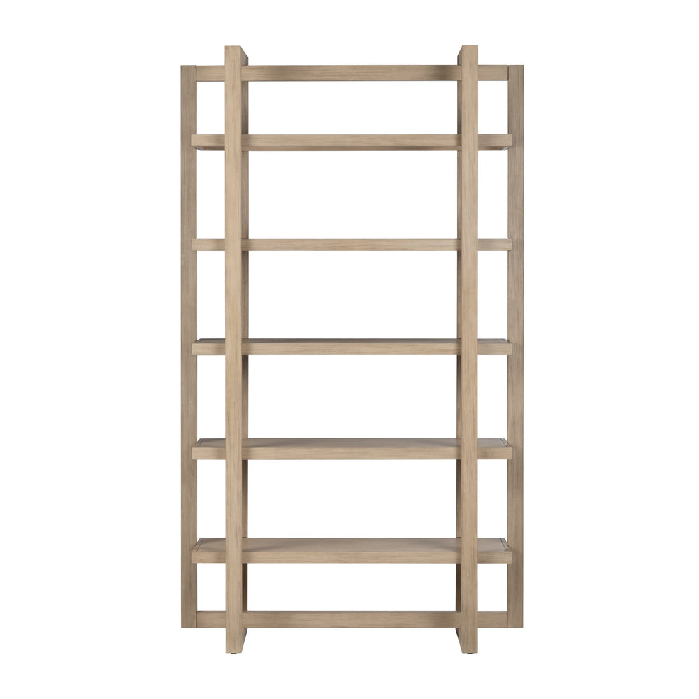 Crestview Collection Transitional Etagere Bookcase - Modern 5-shelf Display Unit With Natural Finish & Minimalist Design Tan Solid Wood Cvfdr1234