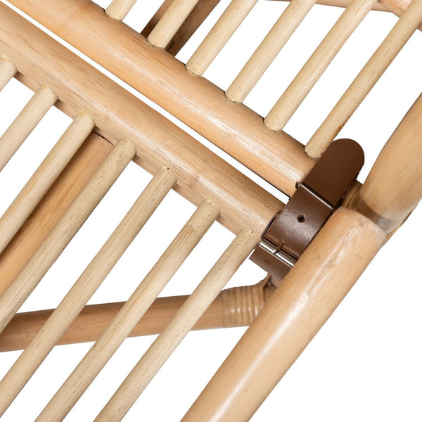 Baxton Studio bali Bali Hadley Queen Natural Rattan Bed Frame with Geometric Headboard - Coastal Boho Bedroom Style Hadley-Natural/Rattan-Queen