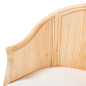 Baxton Studio bali Bali Hollis Handcrafted Natural Rattan Barrel Chair with Cushioned Seat - Stylish Coastal Boho Seating Hollis-Natural/Rattan-DC