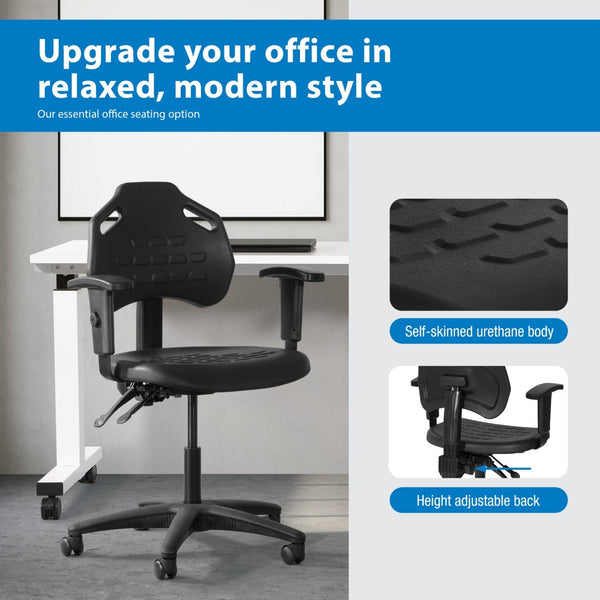 OSP Home Furnishings Self-skinned Urethane Task Chair with Lumbar Support and Pneumatic Lift for Modern Offices KH813037