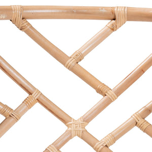 Baxton Studio bali Bali Padma Natural Rattan Dining Chair - Handwoven Barrel Accent with Plush Cushion for Coastal Vibes Padma-Natural/Rattan-Cushion-DC