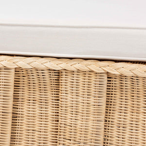 Baxton Studio bali Bali Rotem Natural Rattan Ottoman - Handwoven Accent Coffee Table with Cushion for Stylish Living Spaces Large Rotem-Large-Natural/Rattan-Cushion-Ottoman