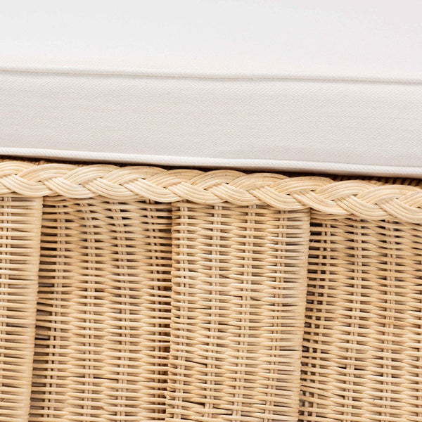 Baxton Studio bali Bali Rotem Natural Rattan Ottoman - Handwoven Accent Coffee Table with Cushion for Stylish Living Spaces Large Rotem-Large-Natural/Rattan-Cushion-Ottoman