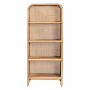 Baxton Studio bali Chusi Natural Rattan Decorative Shelf - Handwoven Boho Storage Unit for Living Room or Bedroom Chusi-Natural/Rattan-Shelf
