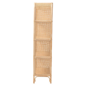 Baxton Studio bali Chusi Natural Rattan Decorative Shelf - Handwoven Boho Storage Unit for Living Room or Bedroom Chusi-Natural/Rattan-Shelf
