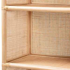 Baxton Studio bali Chusi Natural Rattan Decorative Shelf - Handwoven Boho Storage Unit for Living Room or Bedroom Chusi-Natural/Rattan-Shelf