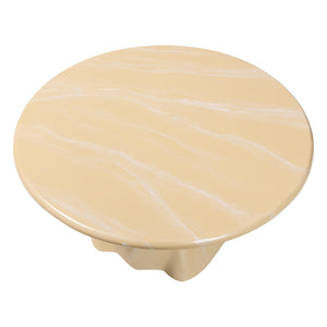 Baxton Studio bali Aponi Marbled Resin Coffee Table - Sculptural Modern Centerpiece for Contemporary Living Spaces Cream Aponi-Cream Marbled Resin-CT