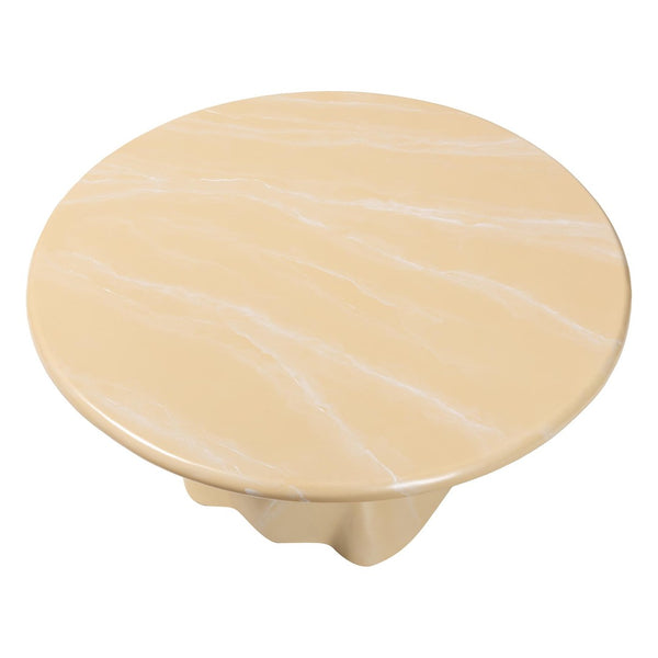 Baxton Studio bali Aponi Marbled Resin Coffee Table - Sculptural Modern Centerpiece for Contemporary Living Spaces Cream Aponi-Cream Marbled Resin-CT