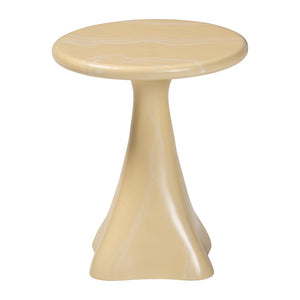 Baxton Studio bali Aponi Marbled Resin End Table - Sculptural Modern Accent Furniture for Stylish Living Spaces Cream Aponi-Cream Marbled Resin-ET