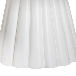 Baxton Studio bali Parvana Round Coffee Table - Modern Fluted Pedestal Base, Durable White Resin Accent Piece Parvana-White Resin-CT