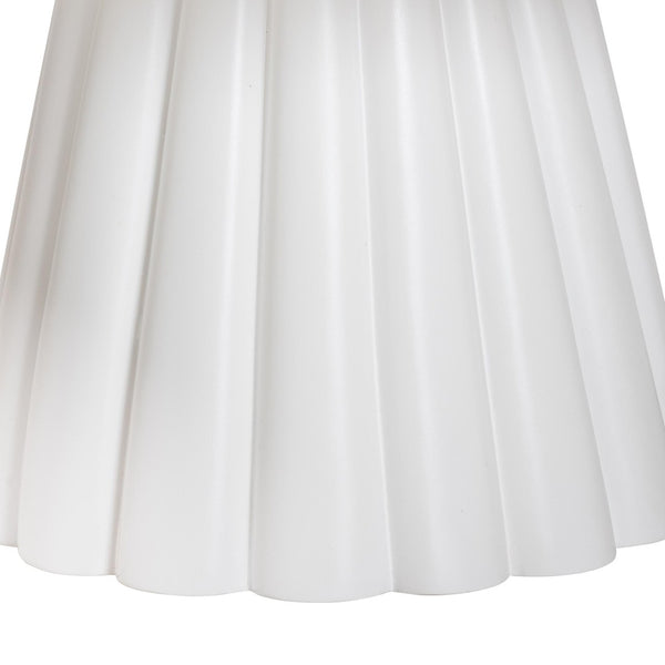 Baxton Studio bali Parvana Round Coffee Table - Modern Fluted Pedestal Base, Durable White Resin Accent Piece Parvana-White Resin-CT