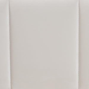 Baxton Studio Baxton Studio Granger Velvet Bed Frame, Channel Tufted Headboard, Modern Low Profile, Alabaster Queen BBT61347-Alabaster White Velvet/White Washed Oak-Queen