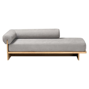 Baxton Studio Baxton Studio Bertille Left-Arm Chaise Lounge – Stylish Japandi Sofa Daybed with Plush Grey Cushion BBT8086-RB08-30 Grey/Oak-Chaise
