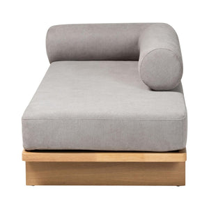 Baxton Studio Baxton Studio Bertille Left-Arm Chaise Lounge – Stylish Japandi Sofa Daybed with Plush Grey Cushion BBT8086-RB08-30 Grey/Oak-Chaise