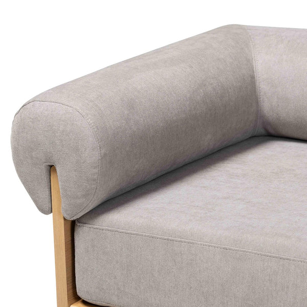 Baxton Studio Baxton Studio Bertille Left-Arm Chaise Lounge – Stylish Japandi Sofa Daybed with Plush Grey Cushion BBT8086-RB08-30 Grey/Oak-Chaise