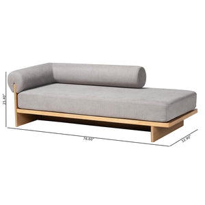 Baxton Studio Baxton Studio Bertille Left-Arm Chaise Lounge – Stylish Japandi Sofa Daybed with Plush Grey Cushion BBT8086-RB08-30 Grey/Oak-Chaise