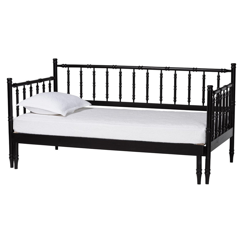Baxton Studio Baxton Studio Marisela Expandable Daybed - Twin to King Versatile Wood Frame with Elegant Spindle Design MG0246-4-Black-Twin to King-Daybed