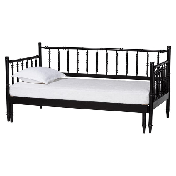 Baxton Studio Baxton Studio Marisela Expandable Daybed - Twin to King Versatile Wood Frame with Elegant Spindle Design MG0246-4-Black-Twin to King-Daybed
