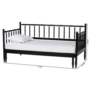Baxton Studio Baxton Studio Marisela Expandable Daybed - Twin to King Versatile Wood Frame with Elegant Spindle Design MG0246-4-Black-Twin to King-Daybed