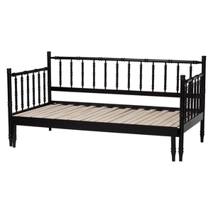 Baxton Studio Baxton Studio Marisela Expandable Daybed - Twin to King Versatile Wood Frame with Elegant Spindle Design MG0246-4-Black-Twin to King-Daybed