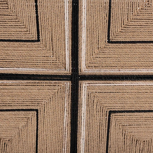 Baxton Studio bali Prita Handcrafted Woven Paper Loom Bench with Mahogany Frame – Stylish Accent for Any Space Black BNCH-1-BK Wood/BR Loom-Bench