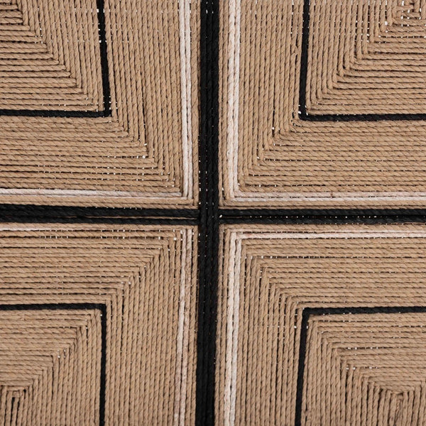 Baxton Studio bali Prita Handcrafted Woven Paper Loom Bench with Mahogany Frame – Stylish Accent for Any Space Black BNCH-1-BK Wood/BR Loom-Bench