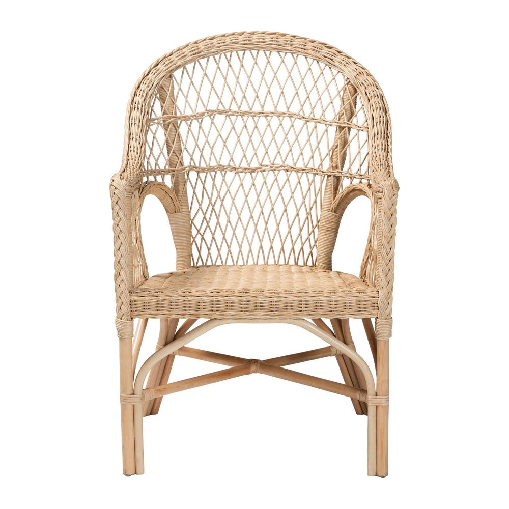 Baxton Studio bali Zaira Modern Bohemian Rattan Arm Chair - Handcrafted Comfort with Unique Artisan Detail Zaira-Version2-Rattan-AC
