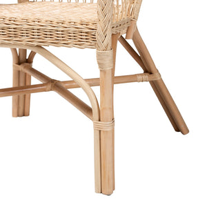 Baxton Studio bali Zaira Modern Bohemian Rattan Arm Chair - Handcrafted Comfort with Unique Artisan Detail Zaira-Version2-Rattan-AC