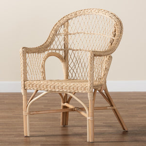 Baxton Studio bali Zaira Modern Bohemian Rattan Arm Chair - Handcrafted Comfort with Unique Artisan Detail Zaira-Version2-Rattan-AC