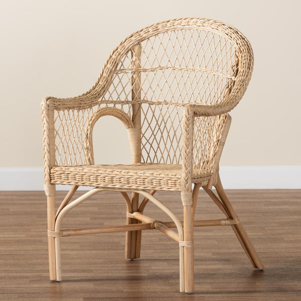 Baxton Studio bali Zaira Modern Bohemian Rattan Arm Chair - Handcrafted Comfort with Unique Artisan Detail Zaira-Version2-Rattan-AC