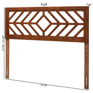Baxton Studio Baxton Studio Olsen Wood Headboard - Modern Geometric Design, Adjustable Height for Stylish Bedrooms Full MG9801-Walnut-HB-Full