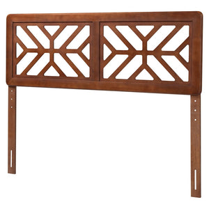 Baxton Studio Baxton Studio Kalare Adjustable Geometric Wood Headboard - Modern Accent for Full Bed Frames, Stylish Design MG9809-Walnut-HB-Full