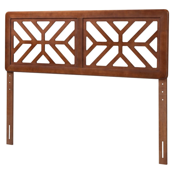 Baxton Studio Baxton Studio Kalare Adjustable Geometric Wood Headboard - Modern Accent for Full Bed Frames, Stylish Design MG9809-Walnut-HB-Full