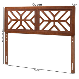 Baxton Studio Baxton Studio Kalare Modern Wood Headboard with Adjustable Height & Geometric Design for Queen Bed MG9809-Walnut-HB-Queen