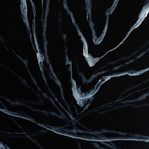 Baxton Studio bali Aponi Marbled Resin Coffee Table - Sculptural Modern Centerpiece for Contemporary Living Spaces Black Aponi-Black Marbled Resin-CT