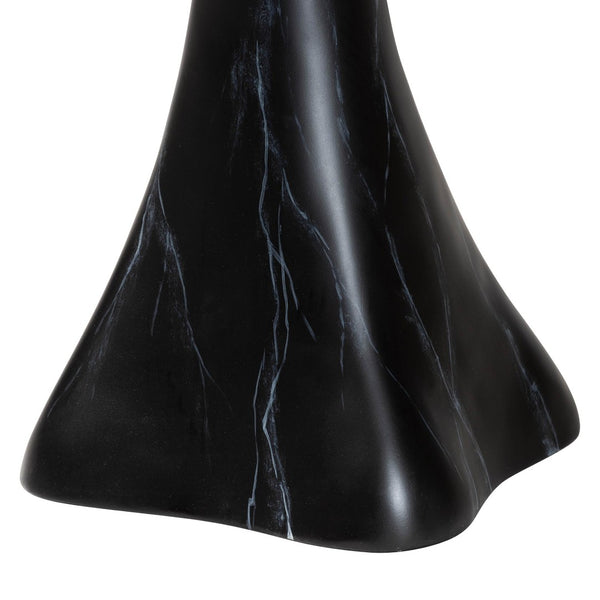 Baxton Studio bali Aponi Marbled Resin End Table - Sculptural Modern Accent Furniture for Stylish Living Spaces Black Aponi-Black Marbled Resin-ET