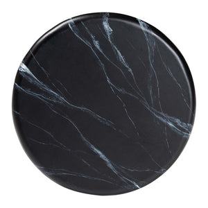 Baxton Studio bali Aponi Marbled Resin End Table - Sculptural Modern Accent Furniture for Stylish Living Spaces Black Aponi-Black Marbled Resin-ET