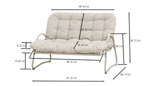 English Elm Modern Outdoor Bistro Loveseat Set Powder Coated Iron Frame Tufted Cushions Patio W3990S00009