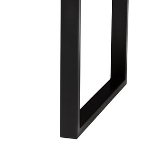 Baxton Studio bali Apio Wood Coffee Table with Epoxy Resin Inlay - Unique Rustic Teak Design on Black Metal Base Apio-Hollow Teak Wood/Resin-Coffee Table-Boxed