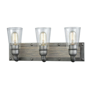 Platform 20'' Wide 3-Light Vanity Light - Weathered Zinc 14472/3 Elk Lighting