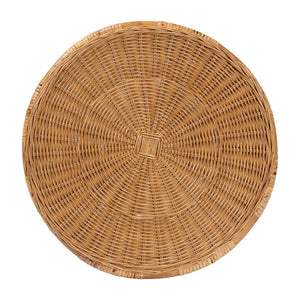 Baxton Studio bali Jayana Natural Rattan Round End Table - Handcrafted Coastal Boho Accent for Living Room & Patio DC20058-Light Honey Rattan-ET