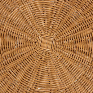 Baxton Studio bali Jayana Natural Rattan Round End Table - Handcrafted Coastal Boho Accent for Living Room & Patio DC20058-Light Honey Rattan-ET