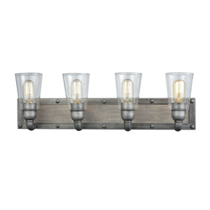 Platform 27'' Wide 4-Light Vanity Light - Weathered Zinc 14473/4 Elk Lighting