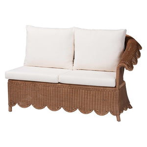 Baxton Studio bali & pari Detta Natural Rattan Sectional Set - Handwoven Wicker Lounge Sofa for Cozy Living Rooms 4-Piece Detta-Peanut Brown-Rattan-4PC Sectional Set