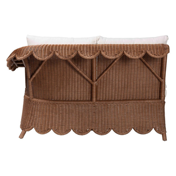 Baxton Studio bali & pari Detta Natural Rattan Sectional Set - Handwoven Wicker Lounge Sofa for Cozy Living Rooms 4-Piece Detta-Peanut Brown-Rattan-4PC Sectional Set