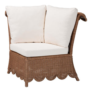 Baxton Studio bali & pari Detta Natural Rattan Sectional Set - Handwoven Wicker Lounge Sofa for Cozy Living Rooms 3-Piece Detta-Peanut Brown-Rattan-3PC Sectional Set