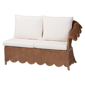 Baxton Studio bali & pari Detta Natural Rattan Sectional Set - Handwoven Wicker Lounge Sofa for Cozy Living Rooms 3-Piece Detta-Peanut Brown-Rattan-3PC Sectional Set